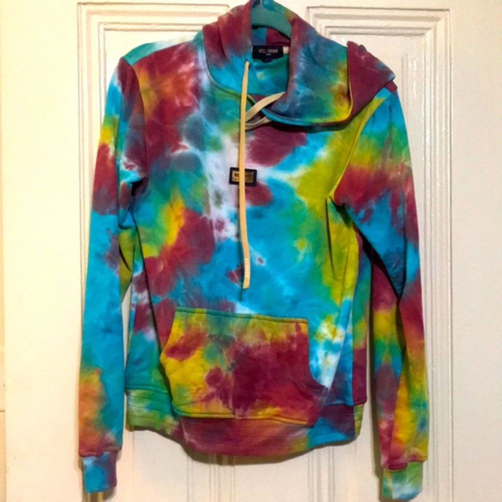 Well Known Tie Dye Hooded Sweatshirt